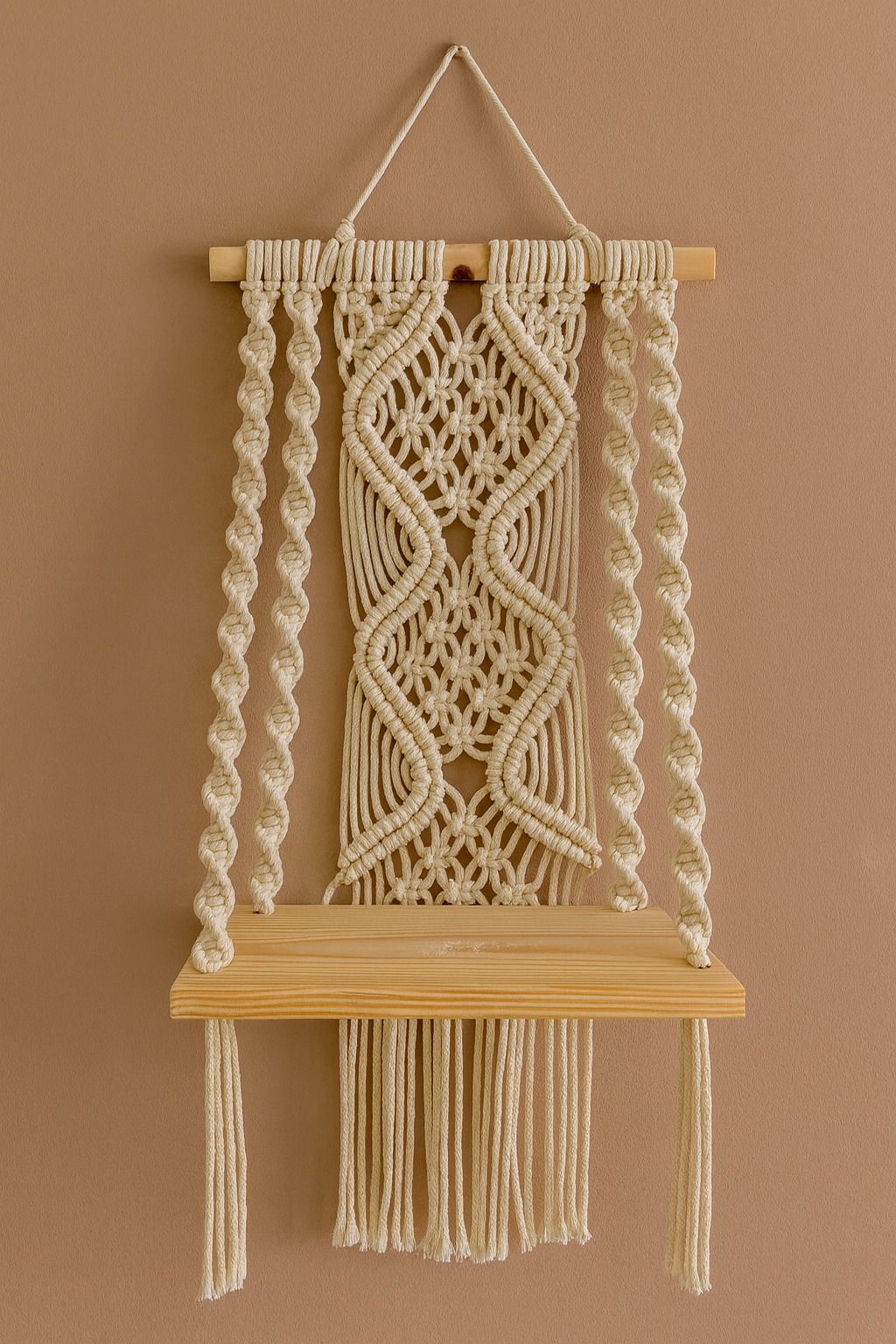 Macrame Home Decor Shelf Made, Macrame Pot Planter Wall Hanging Tapestry-image-4