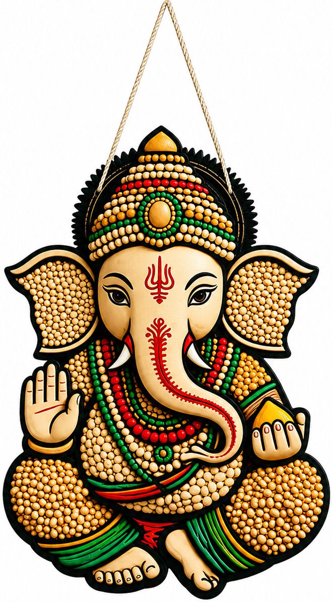 Lord Ganesha Wall Hanging MDF Wooden Ganesh Wall Art-image-31