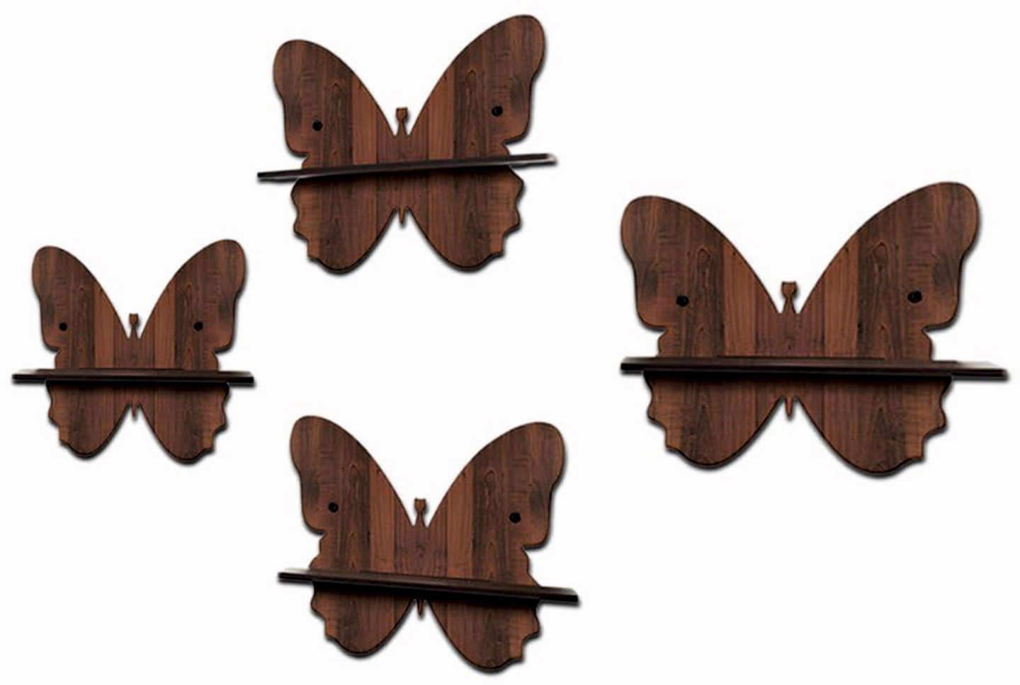 Butterfly Wall Shelves , Floating Decorative Shelves for Home Decor Pack of 4-image-43