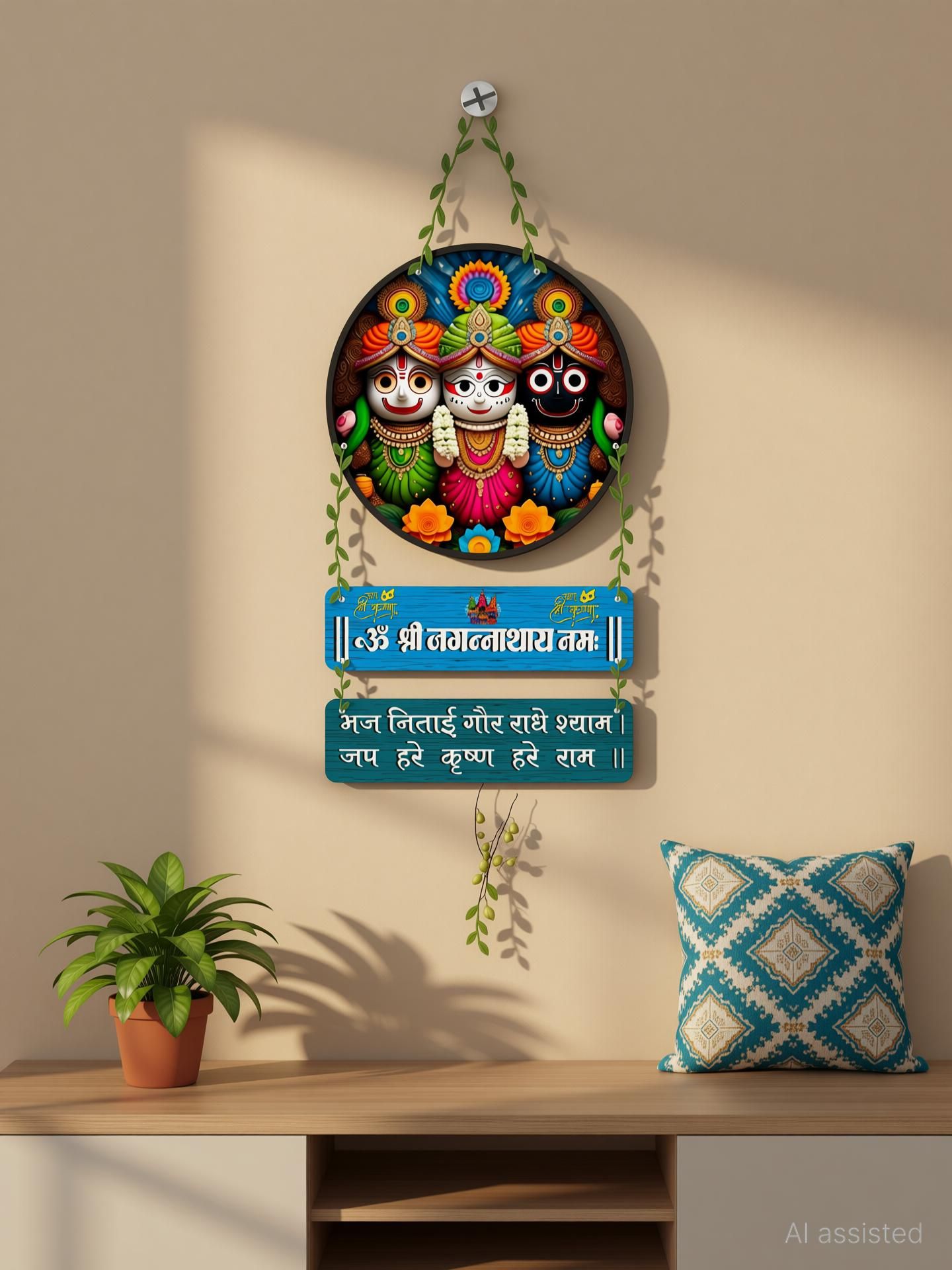 decronics Jagannath Temple Wooden Wall Hanging Decorative Items For Home Decoration-picture-22