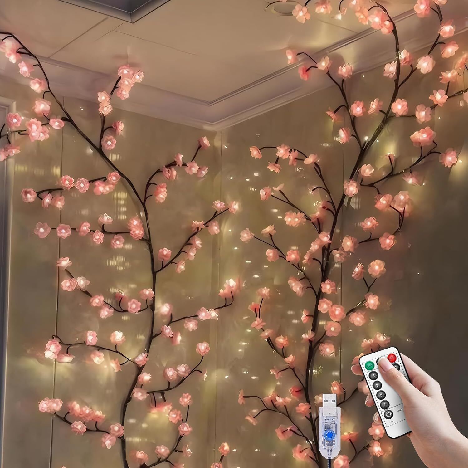 144 LEDs 2.3 m Multicolor Color Changing, Flickering, Steady Flower Rice Lights-image-17