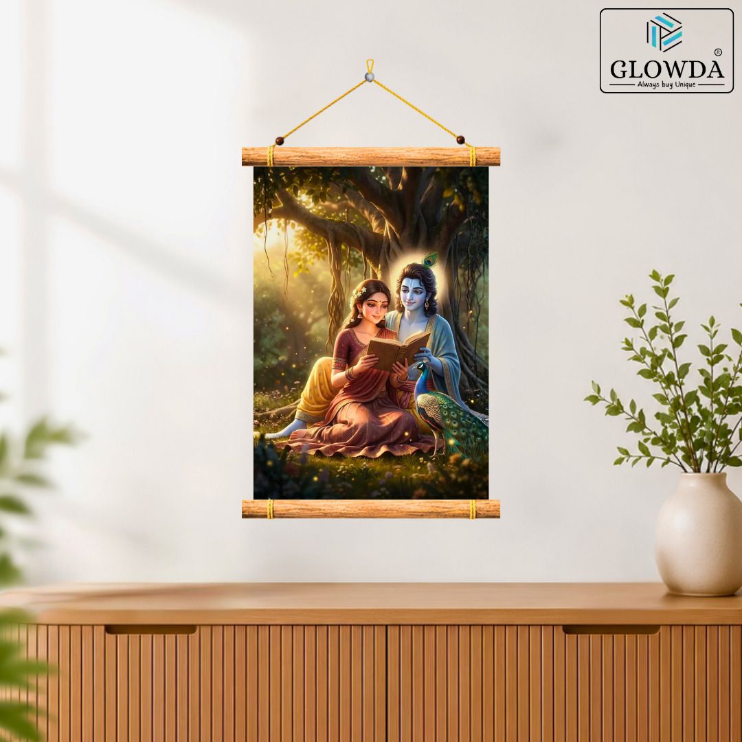 glowda Radha Krishna Wall Hanging for Home Temple Bedroom Living Room Spiritual Decor-picture-30