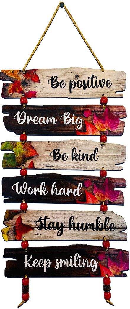 Be positive Dream big Be kind Keep smiling Wooden Wall Hanging-image-32
