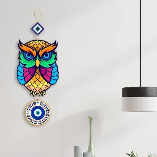 Owl Evil Eye Hanging for House/Positive Vibes/House Door /Offices/Decoration-image-45