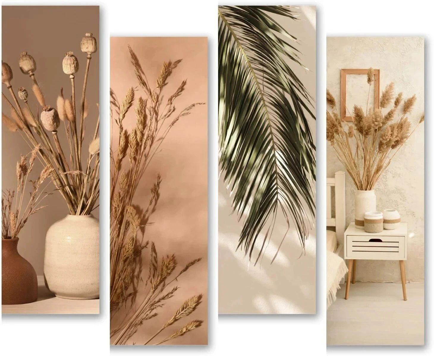 Wall Decor for Living Room- Boho Aesthetic Wall Hangings for Home Pack of 4-image-43