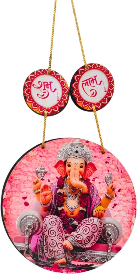 Shree Ganesha Round Design Decorative Wooden Wall Hanging for Living Room-image-30