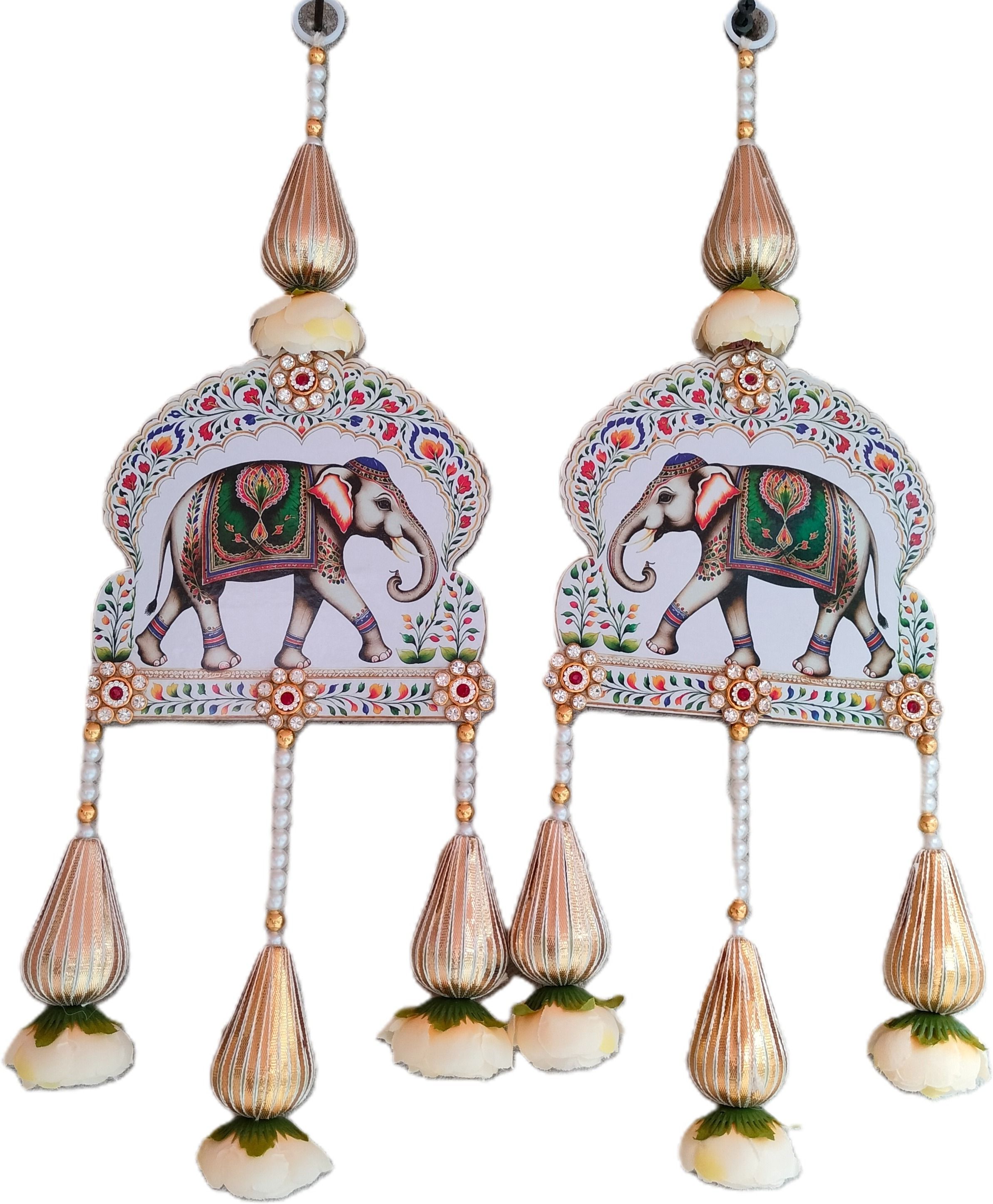 Elephant & Artifical Flower Wall Hanging Pack of 2-image-25