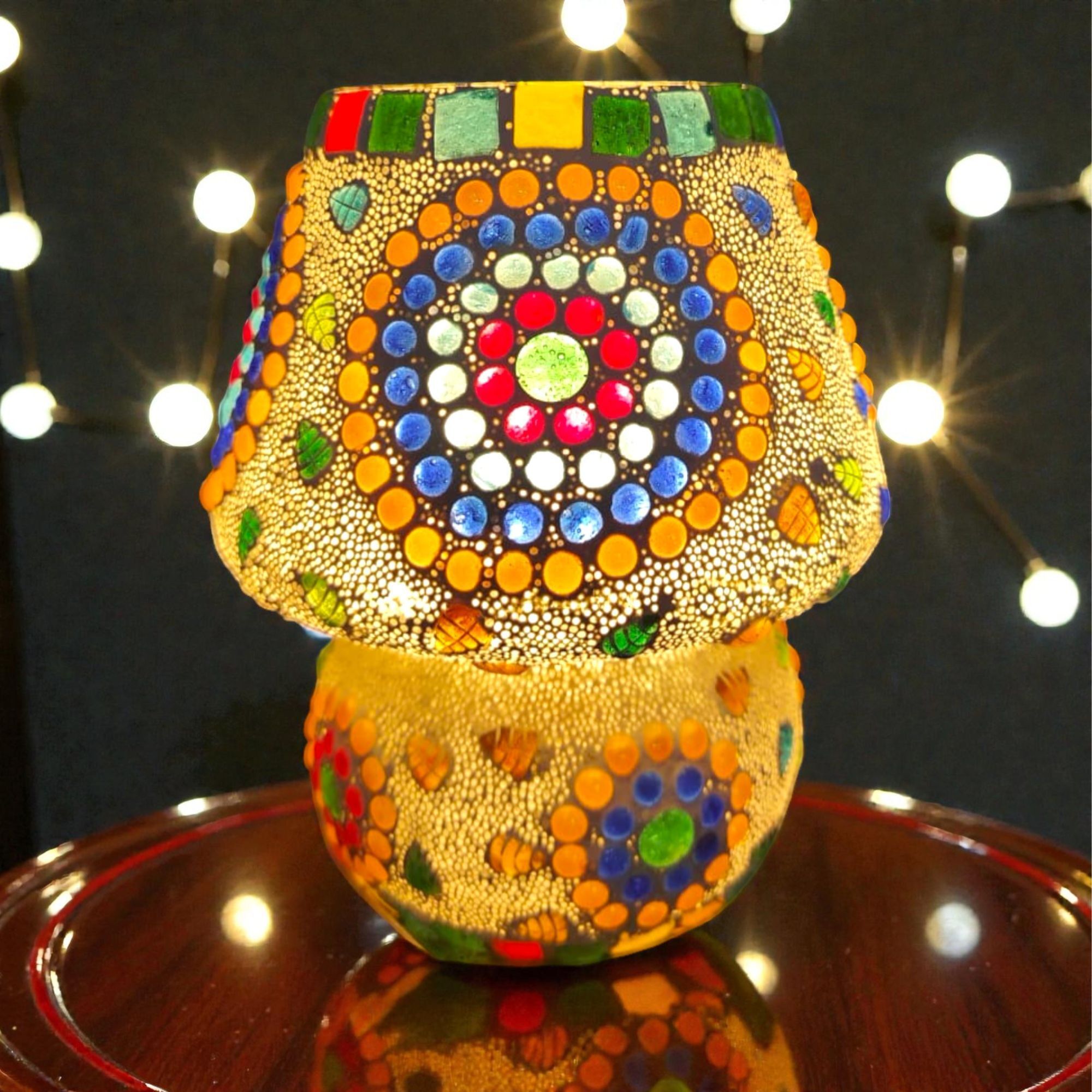 Mosaic Glass Table Lamp Decorative Night Lamp for Bedroom Living Room Table Lamp-image-17