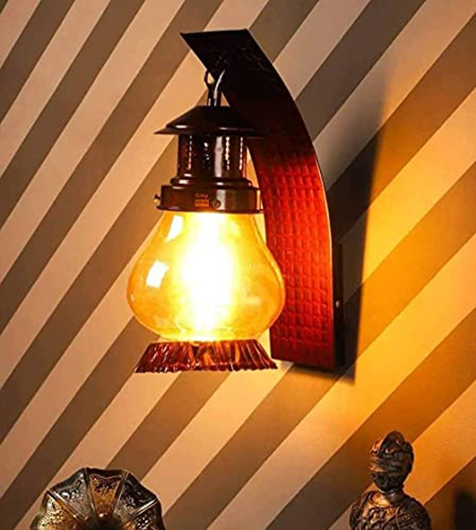 (BULB NOT FREE) Modern Lantern Wall Light Sconce Lamp, Cherry Color Shade, Wall Lights Lamp Shade-image-18
