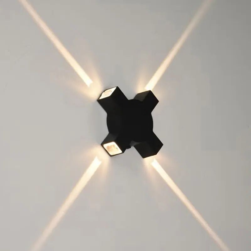 LED 4 Way Indoor/Outdoor Wall/Ceiling Laser light (8 Watt) Shockproof Elegant Water Proof Fiber Body, Warm White Light Color (SINGLE) Post Light Outdoor Lamp-image-11