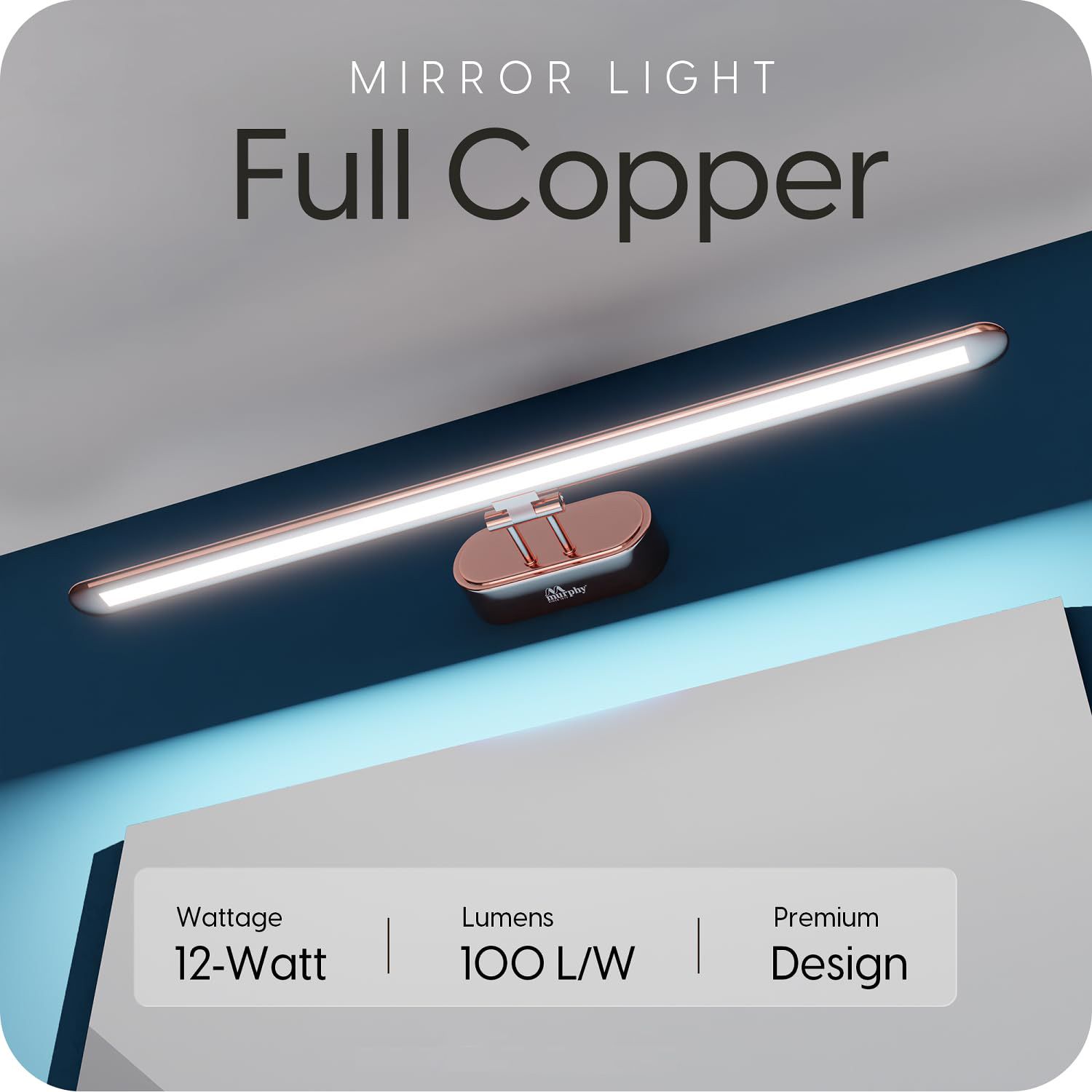 12W 3-in-1 Color Changing Full Copper Finish LED Mirror Picture Wall Light 12 W 10.5 cm Tube Light-image-34