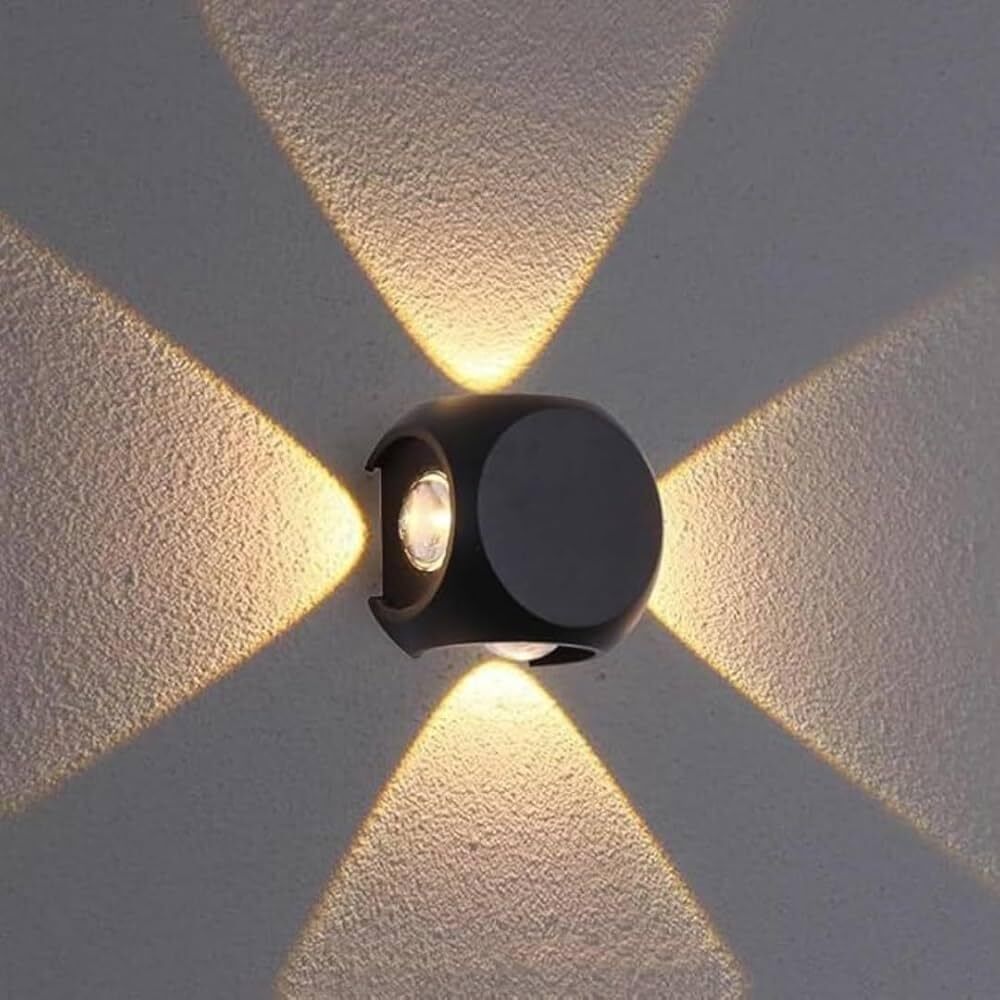 4 Way LED Indoor & Outdoor Lamp Up/Down Right/Left Elevation Light Rustproof & Waterproof Black (Warm White) Post Light Outdoor Lamp-image-14