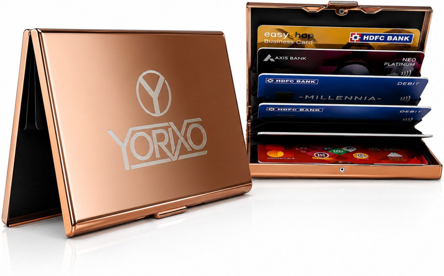 Men & Women Evening/Party, Travel, Trendy, Formal, Casual, Ethnic Gold Aluminium Card Holder-image-1