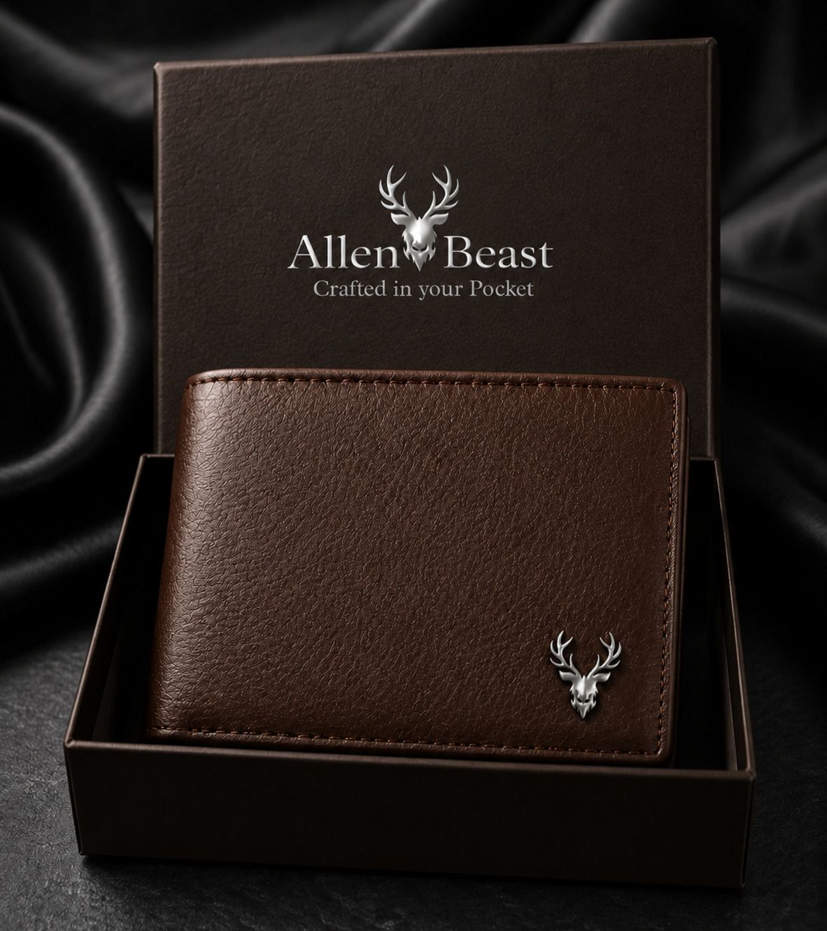allen beast Men & Women Casual, Ethnic, Evening/Party, Formal, Travel, Trendy Brown Genuine Leather Wallet-picture-12