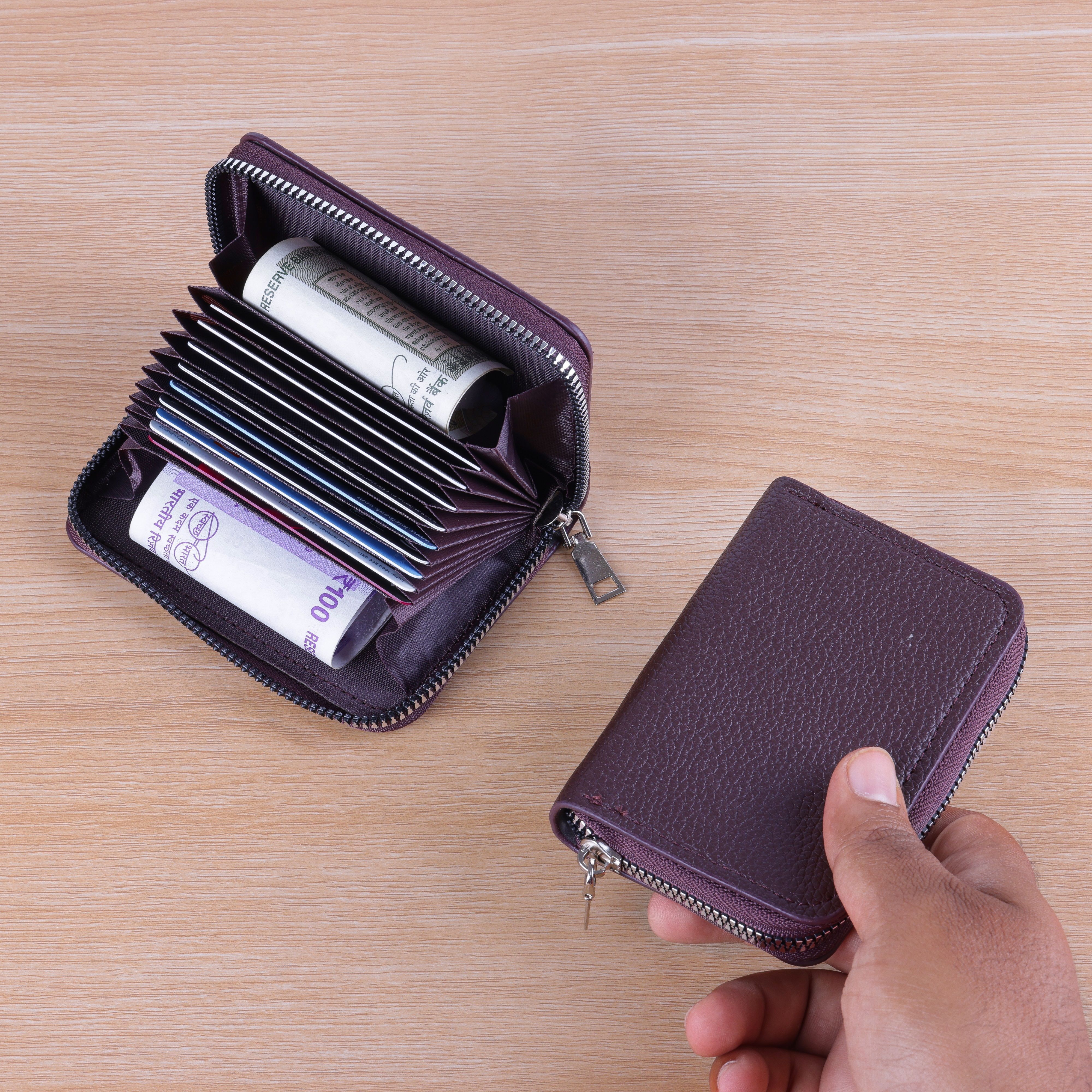 metronaut Men Casual, Formal Brown Genuine Leather RFID Card Holder-picture-45