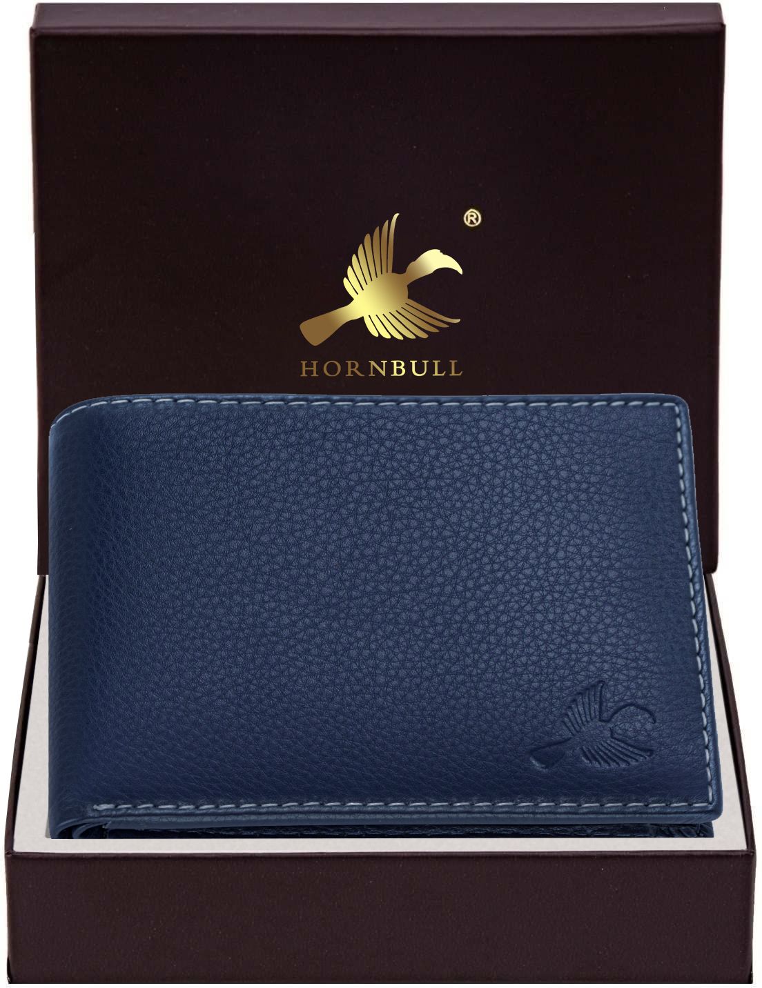 hornbull Men Casual, Formal, Trendy Blue Genuine Leather RFID Wallet - Regular Size-picture-28