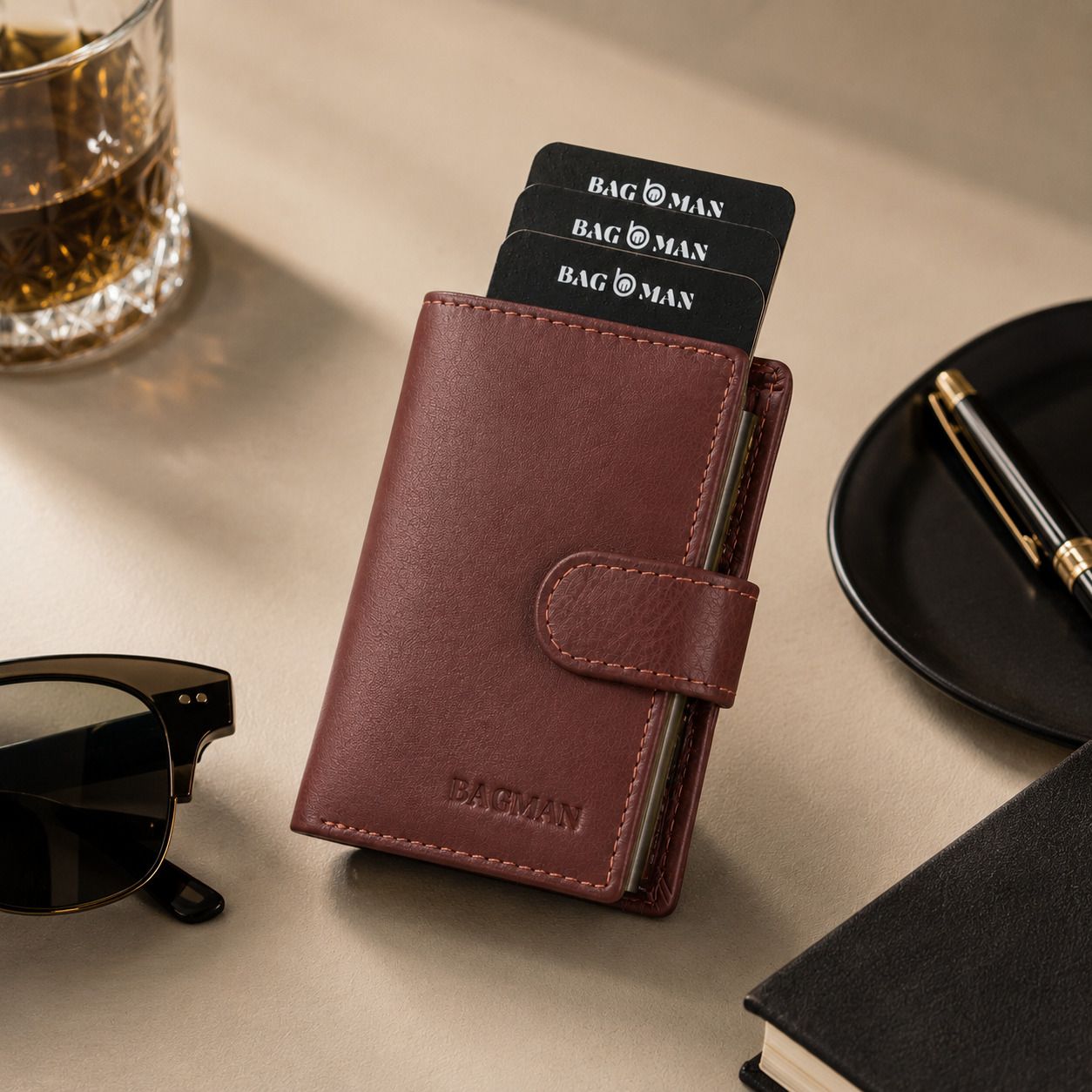 bagman Men & Women Casual, Formal, Trendy Maroon Genuine Leather RFID Wallet-picture-31