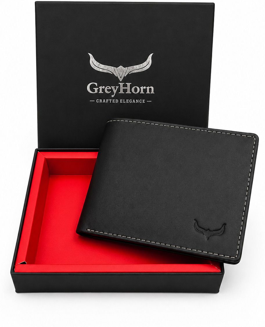 greyhorn Men Casual, Ethnic, Evening/Party, Formal, Travel, Trendy Black Genuine Leather RFID Wallet-picture-32