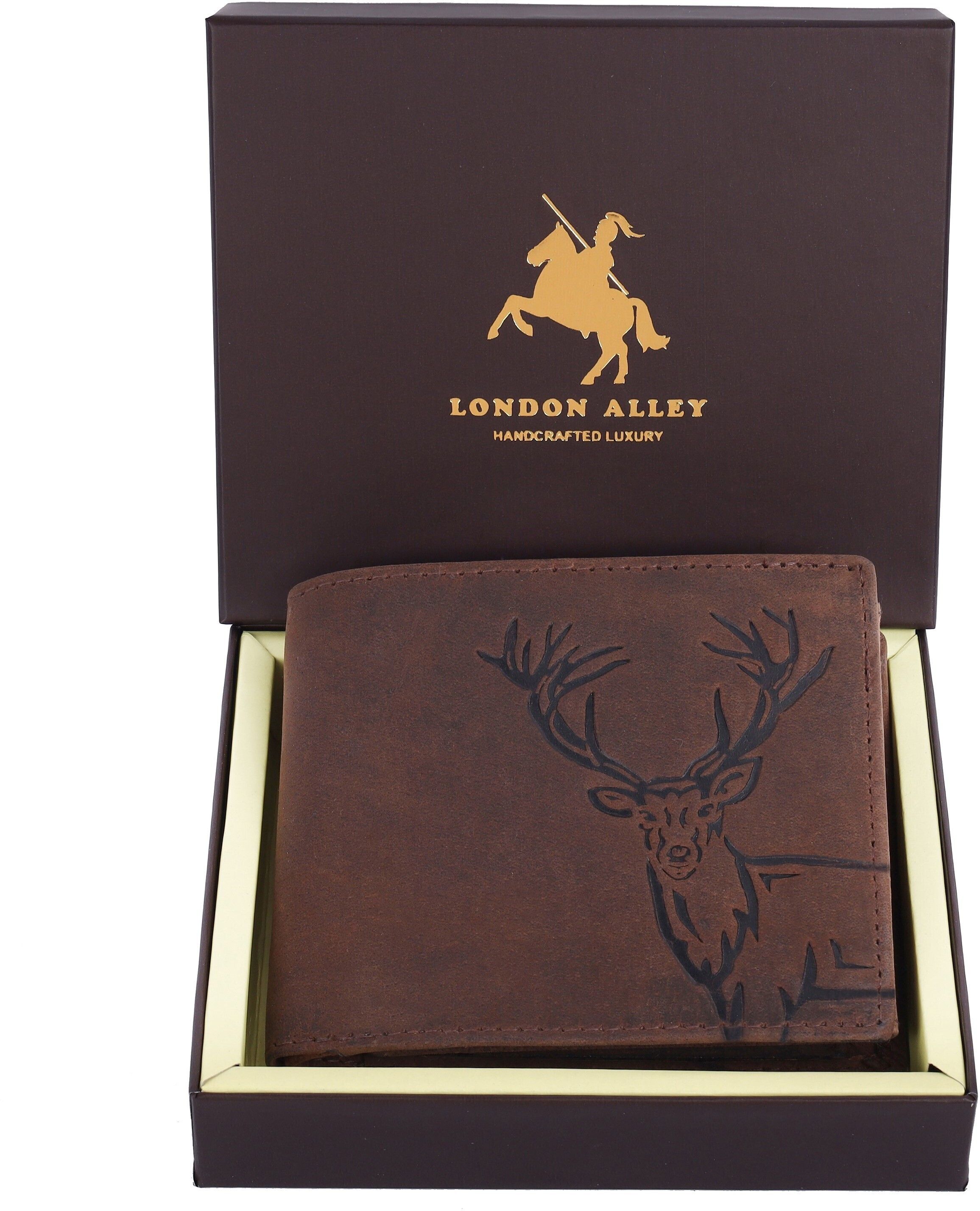 Men Casual Brown Genuine Leather RFID Wallet-image-36