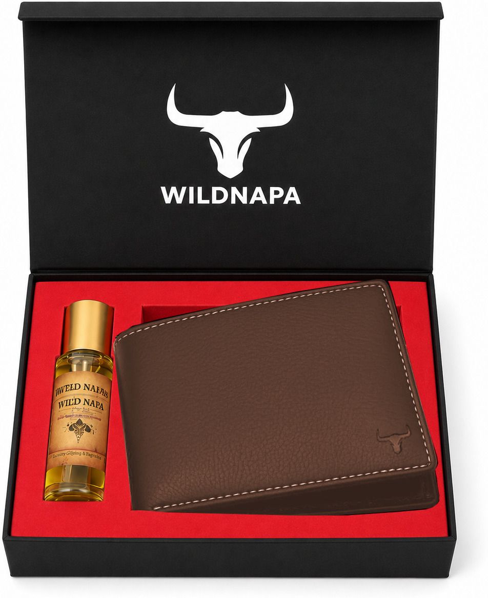 Men Brown Genuine Leather RFID Wallet-image-39