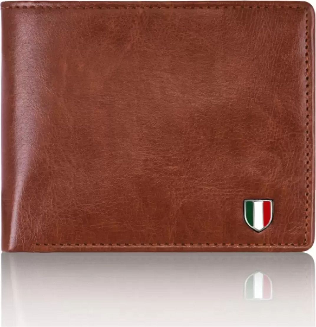 Men Trendy Tan Artificial Leather Wallet-image-12