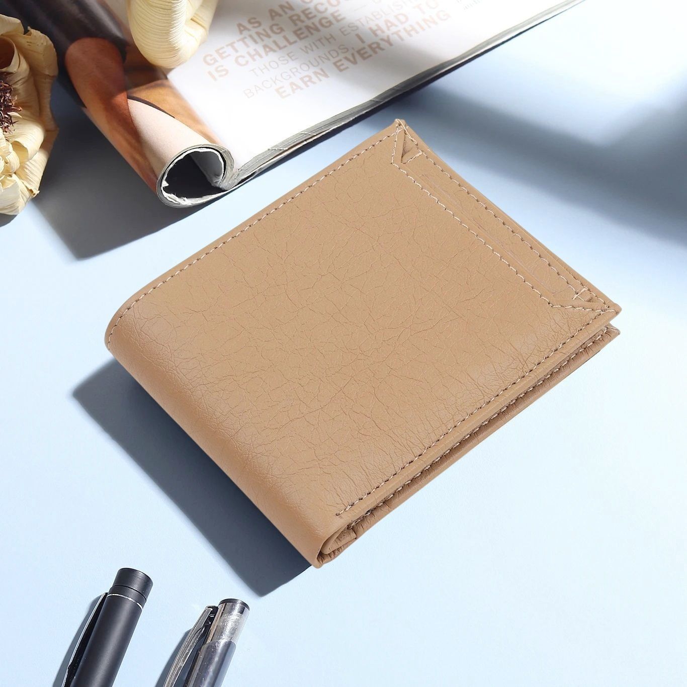 bif Men Casual, Evening/Party, Formal, Trendy Beige Artificial Leather RFID Wallet-picture-0