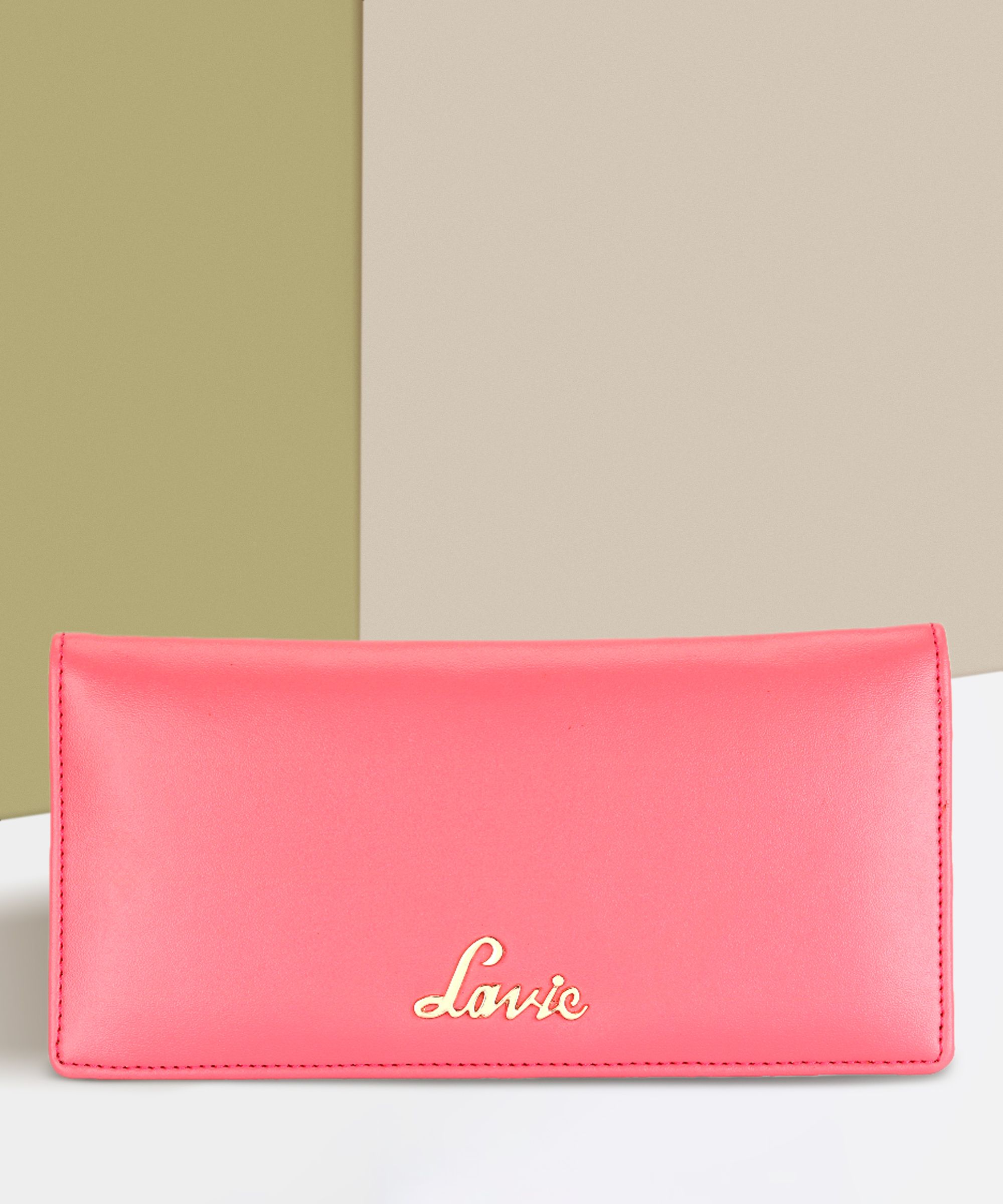 Women Casual Pink Artificial Leather Wallet - Regular Size-image-3