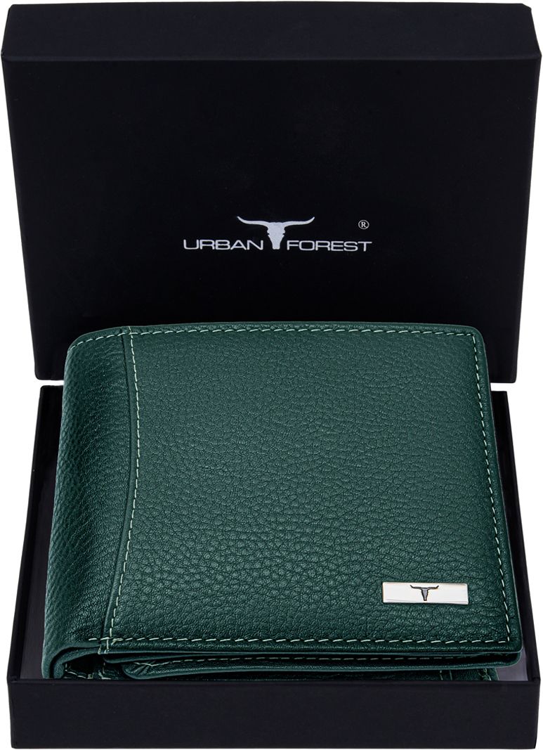 Men Green Genuine Leather Wallet - Mini