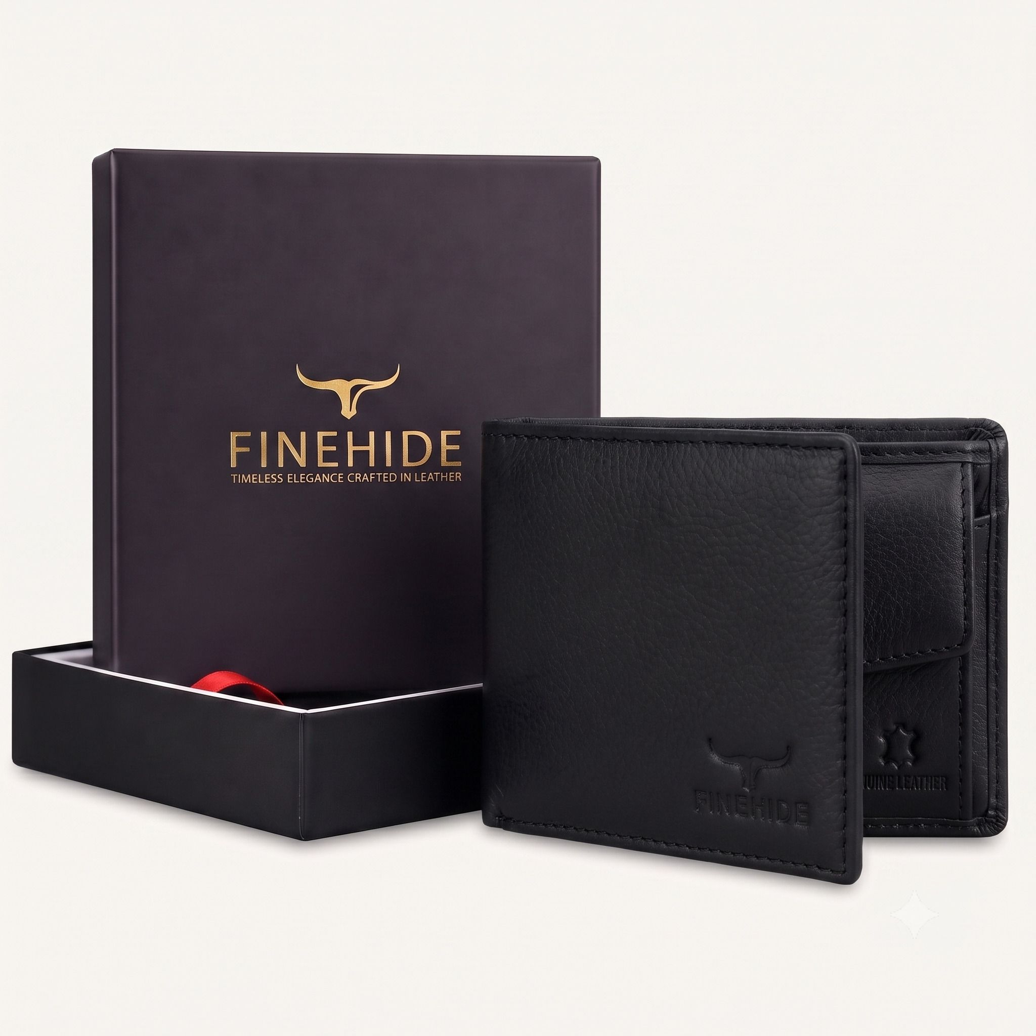 finehide Men Ethnic, Formal, Travel, Casual Black Genuine Leather Wallet-picture-23