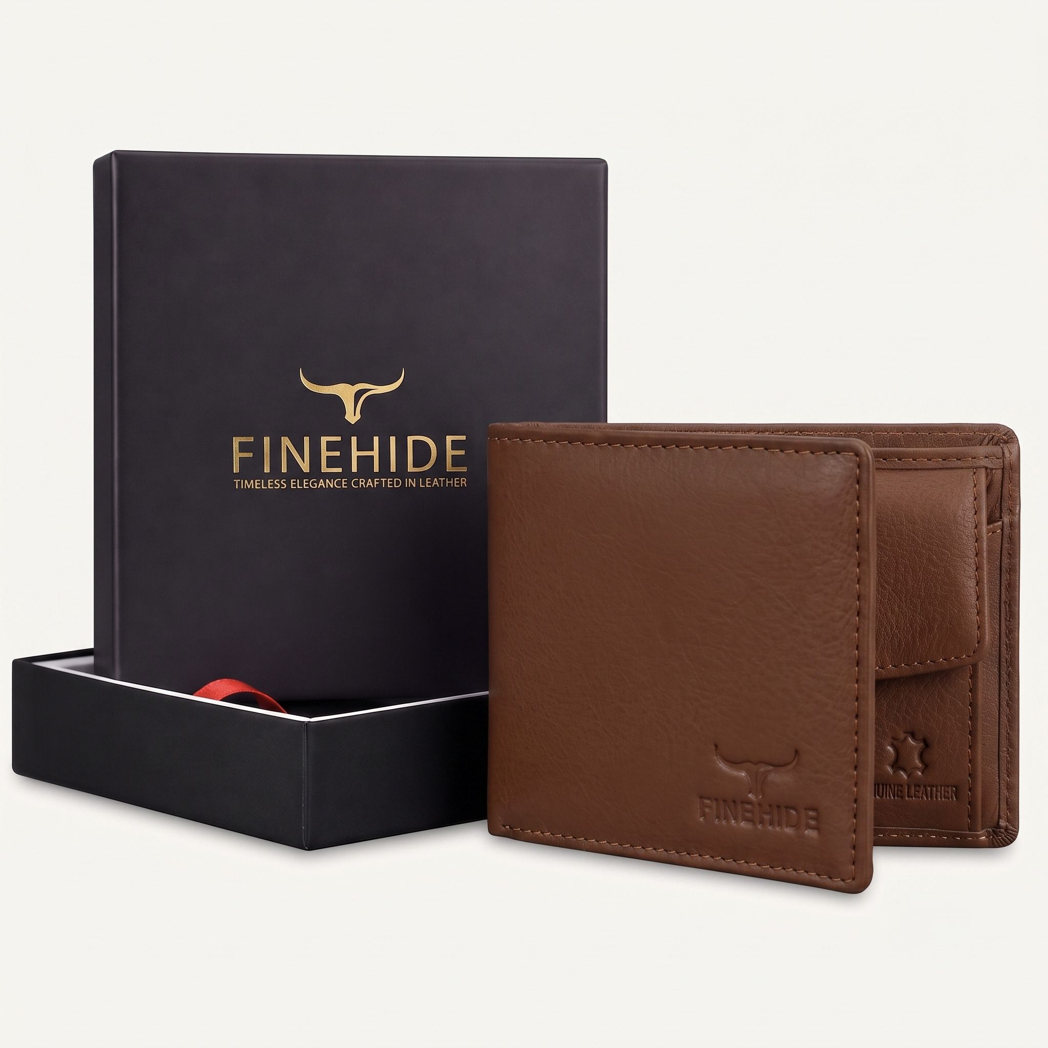 finehide Men Ethnic, Formal, Travel, Casual Brown Genuine Leather Wallet-picture-4