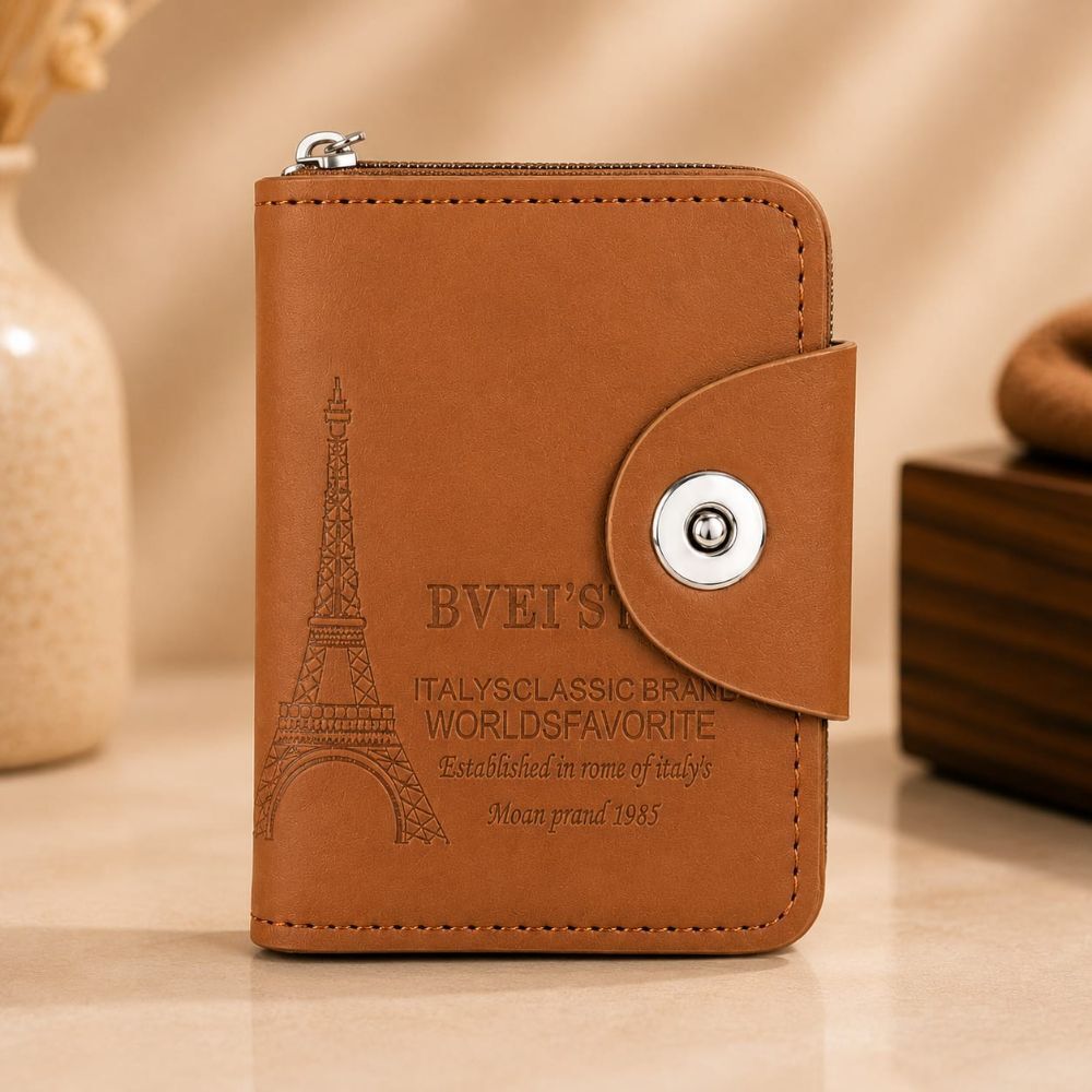 nexease Men & Women Tan Artificial Leather Card Holder-picture-33