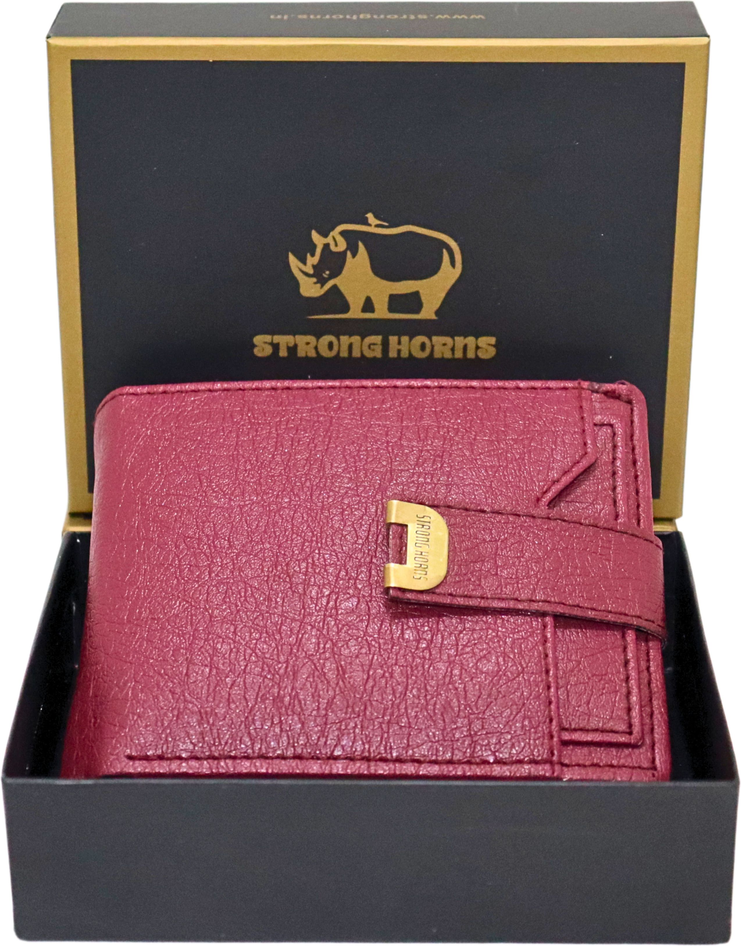 strong horns Men Casual, Formal, Travel, Trendy Red Artificial Leather RFID Wallet-picture-19