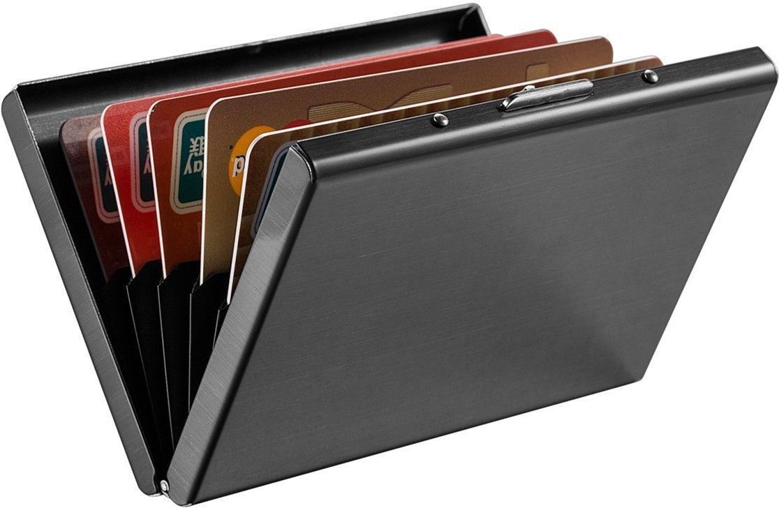 stealodeal Men & Women Black Aluminium Card Holder-picture-17