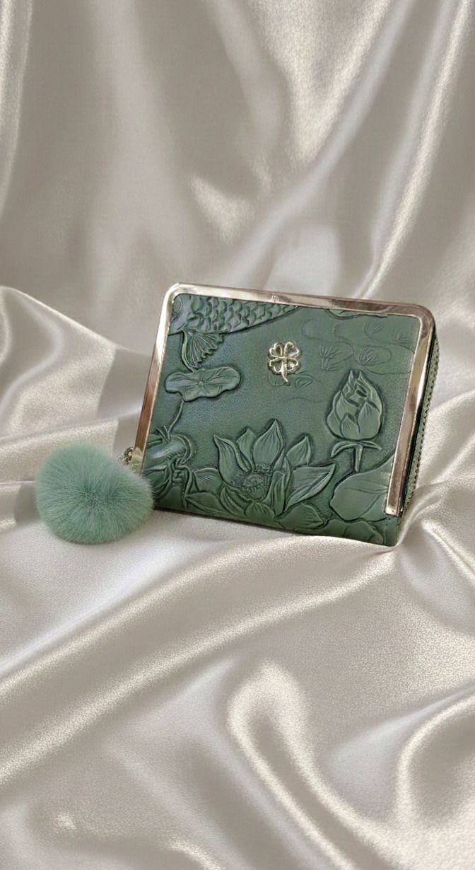 Women Trendy Green Artificial Leather Wallet