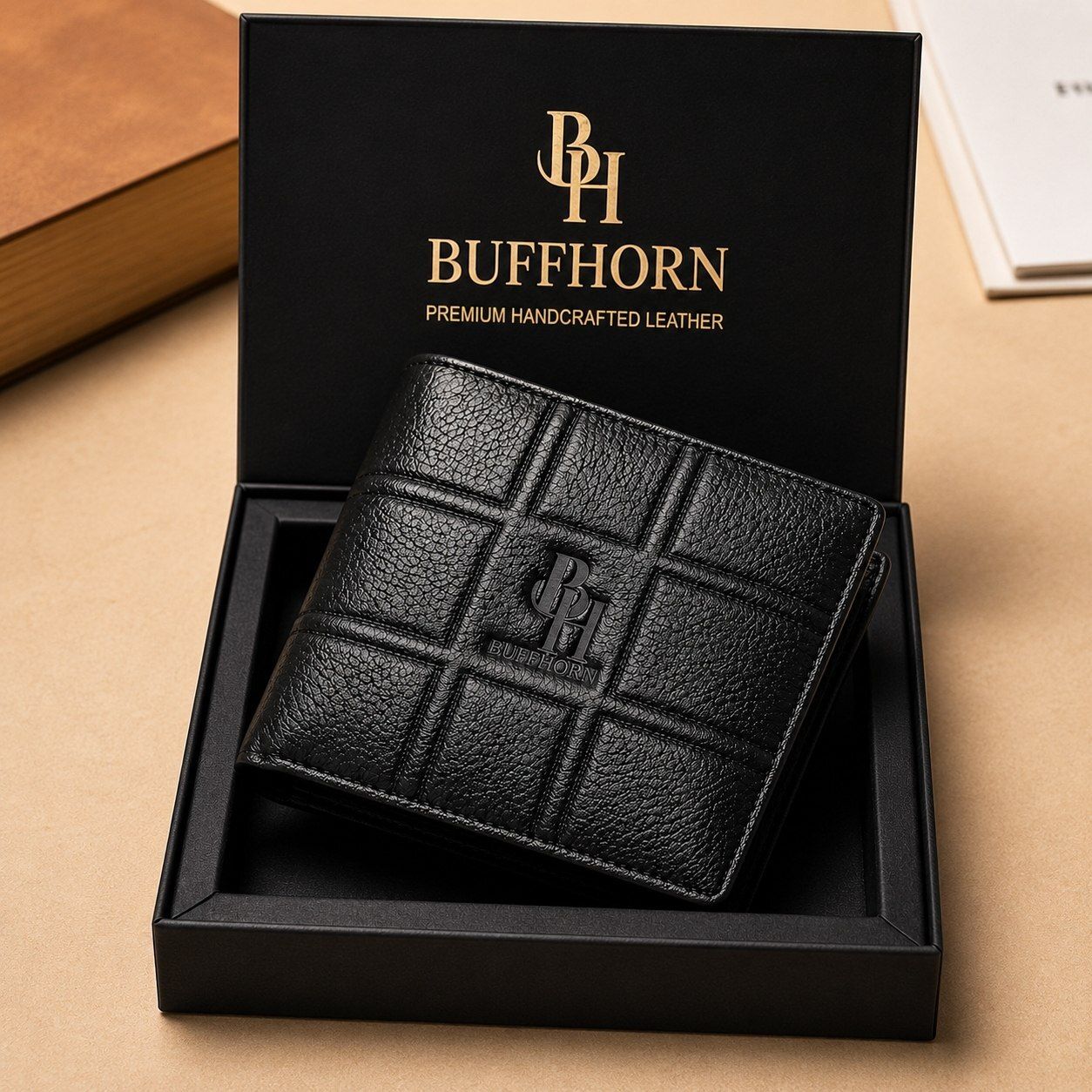 Men Formal Black Genuine Leather RFID Wallet-image-45