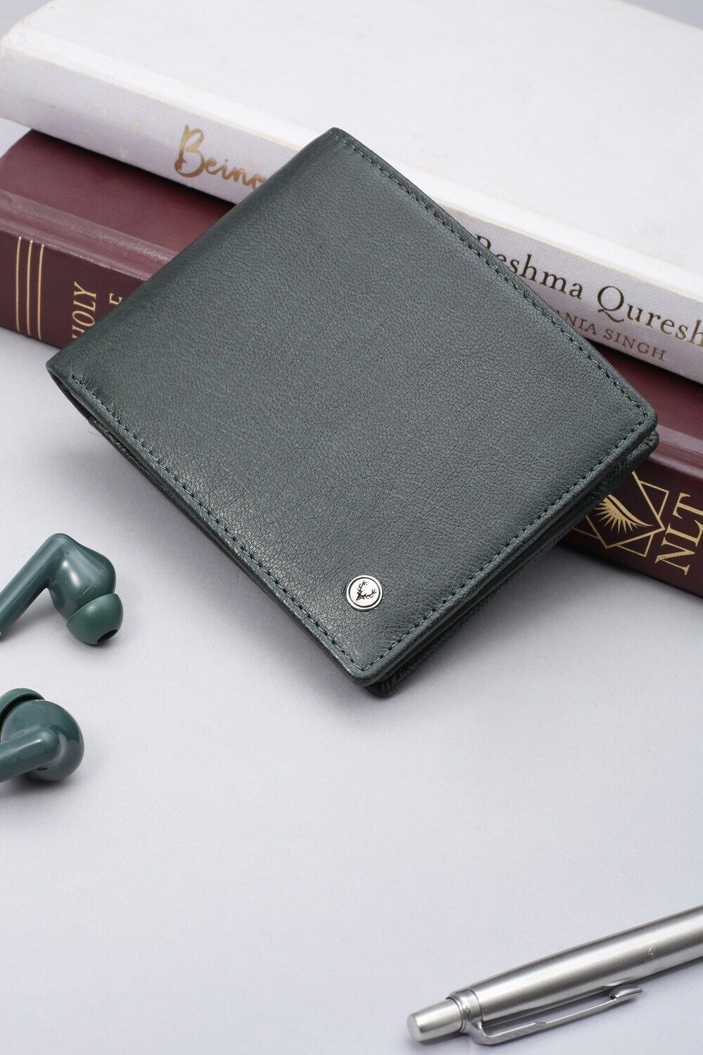 allen solly Men Formal Green Genuine Leather Wallet-picture-18