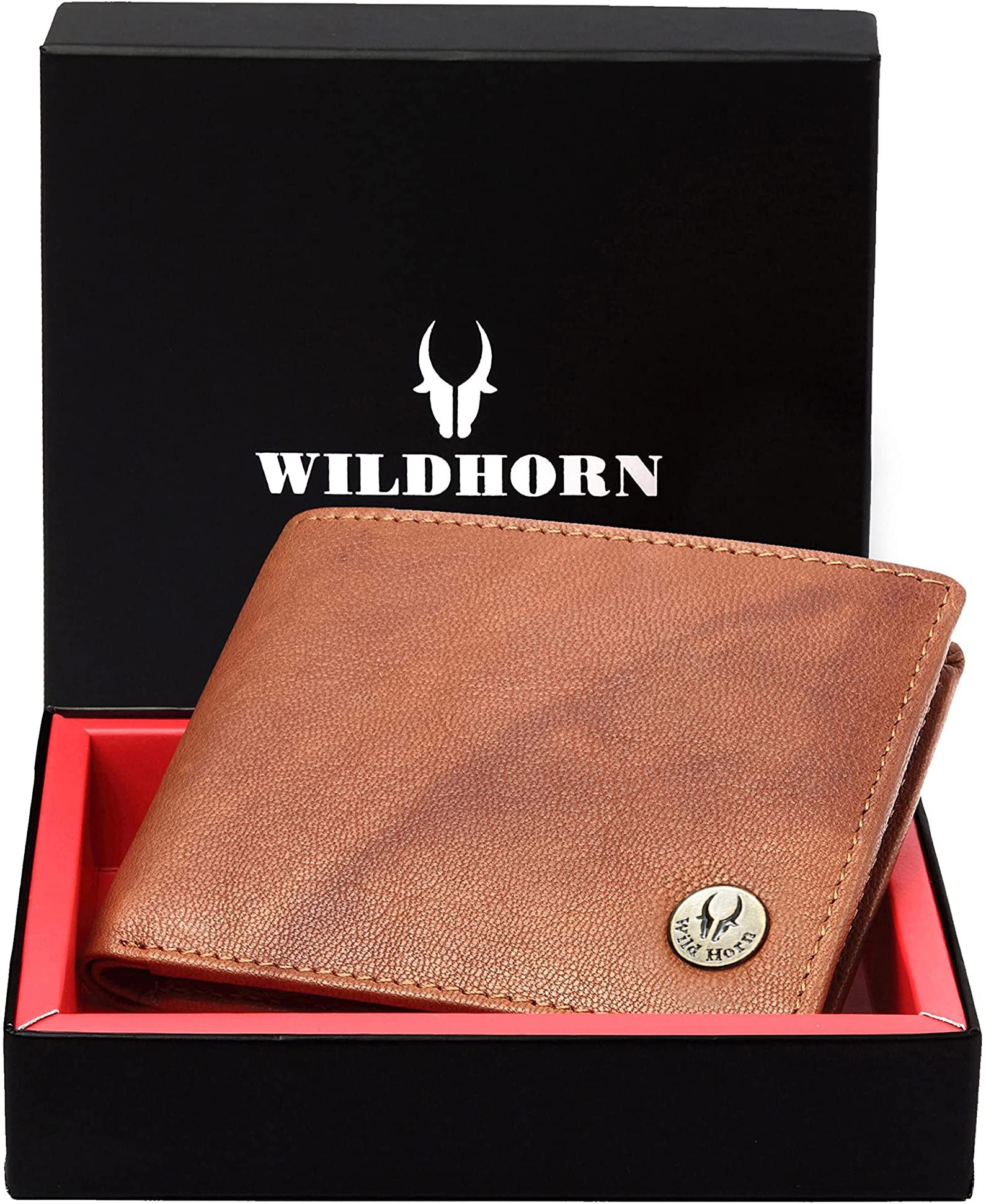 Men Casual Tan Genuine Leather RFID Wallet-image-37