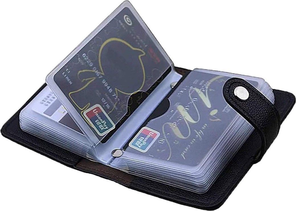 Men & Women Black Aluminium Card Holder-image-22