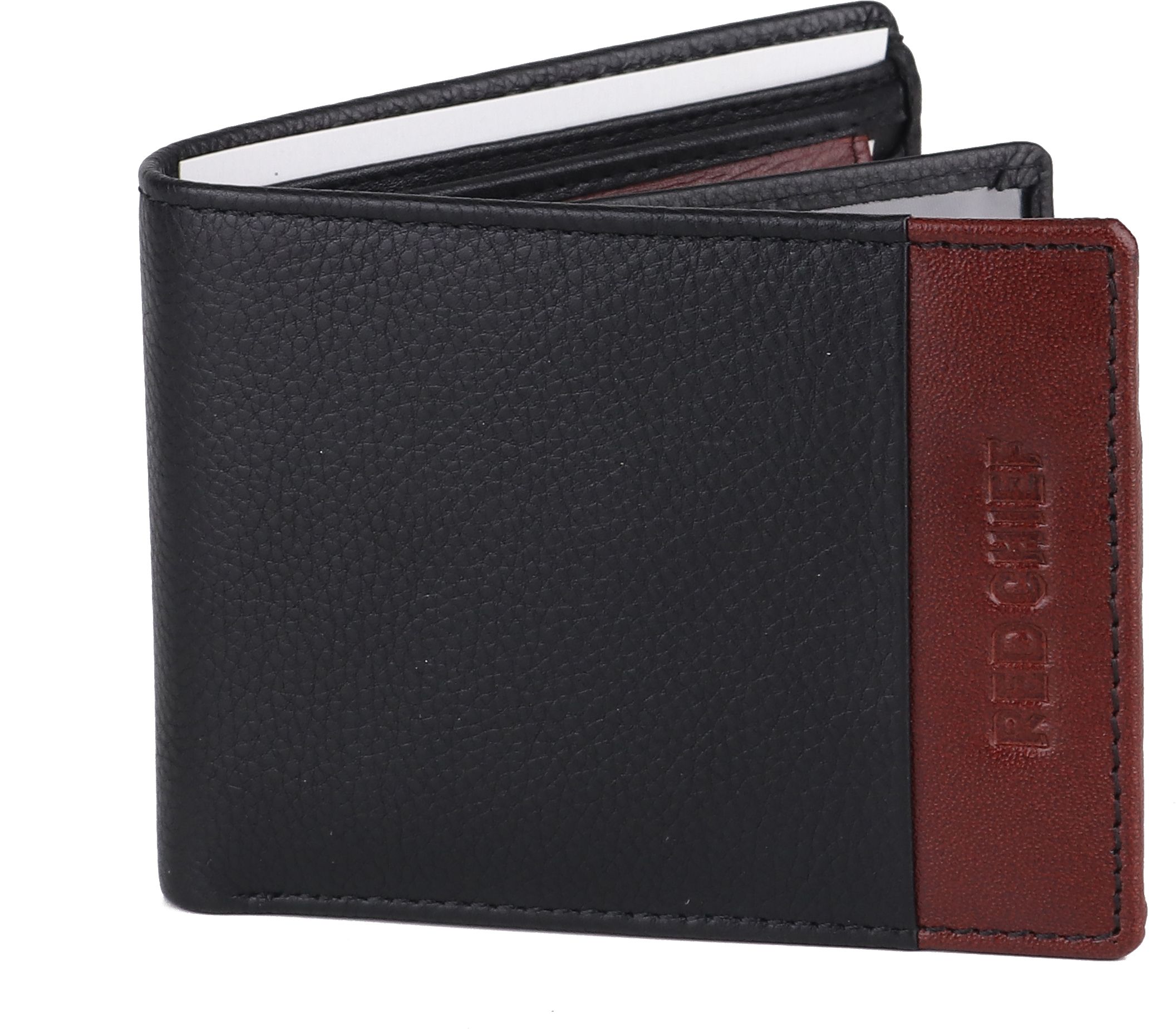 Men Casual, Formal Maroon, Black Genuine Leather Wallet-image-10