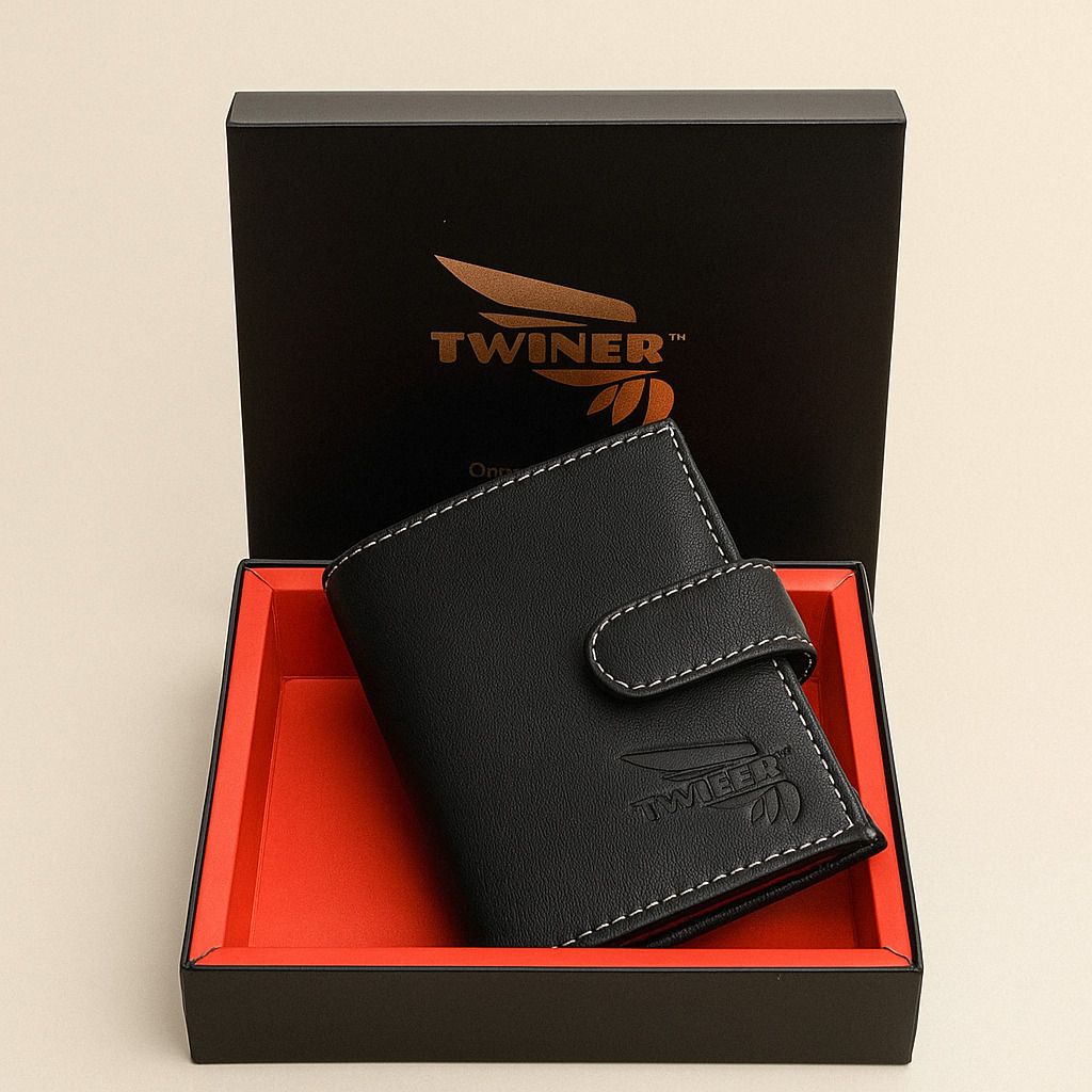 Men Trendy Black Genuine Leather RFID Wallet-image-40