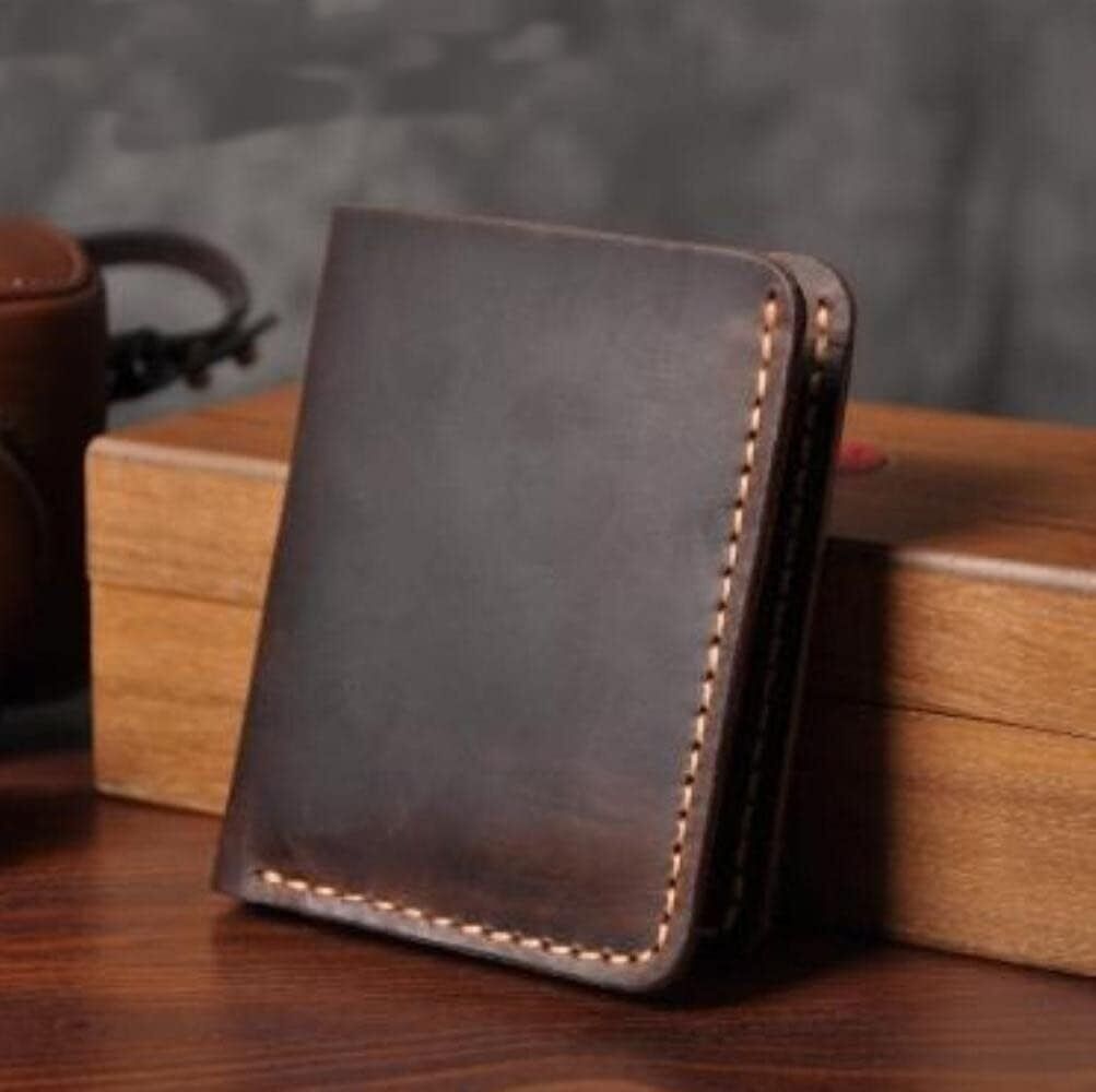Men Trendy, Formal, Casual Khaki Genuine Leather RFID Wallet - Mini-image-4