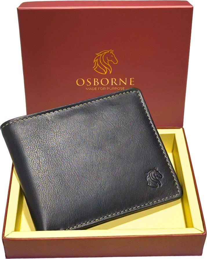 Men Black Genuine Leather RFID Wallet-image-37