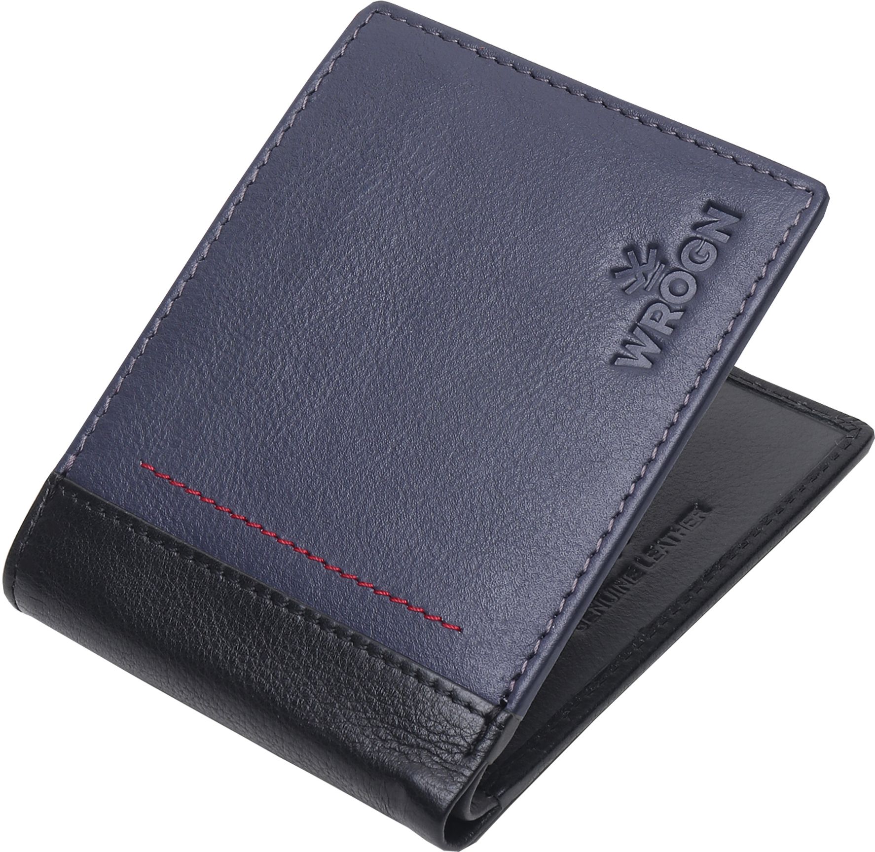 wrogn Men Blue Genuine Leather RFID Wallet-picture-14