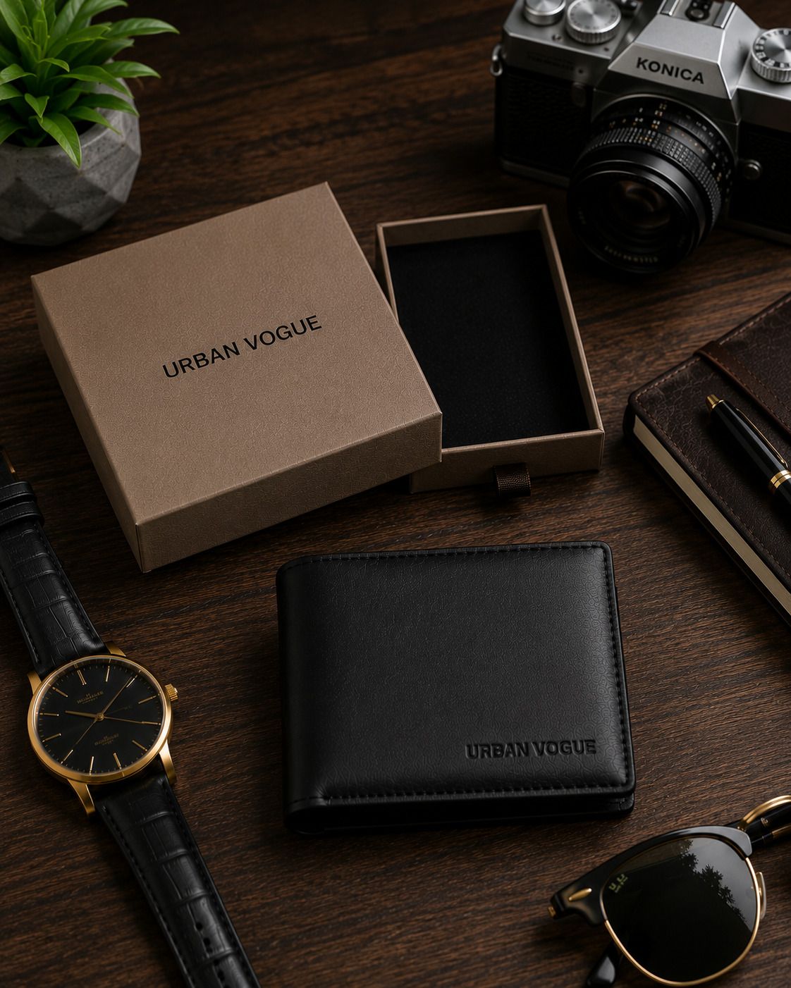 Men Black Genuine Leather RFID Wallet-image-43