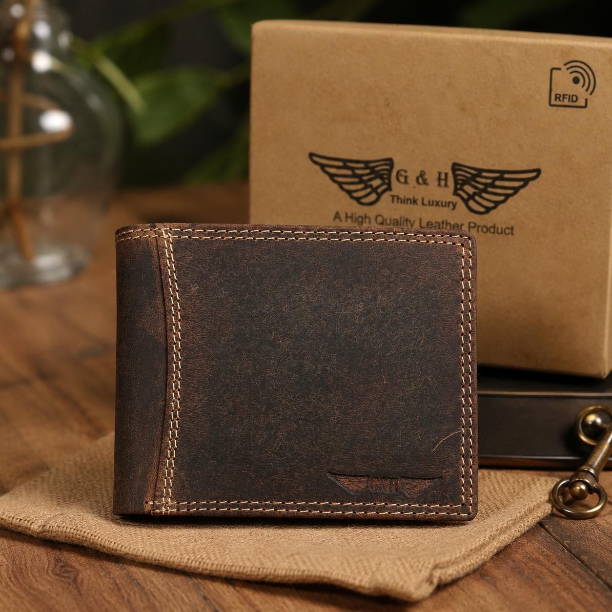 g & h Men Formal, Travel Brown Genuine Leather RFID Wallet-picture-11