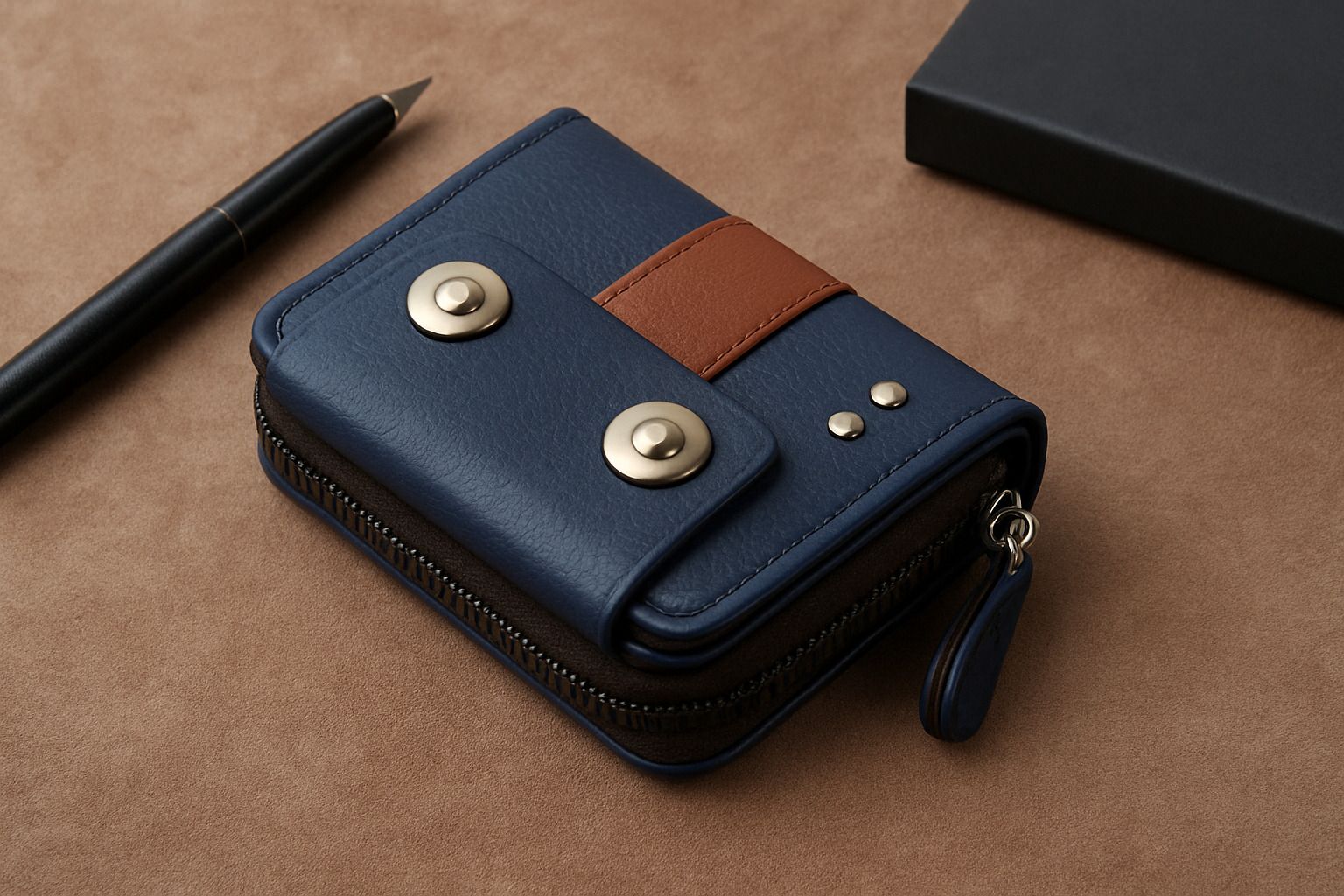 mensch Men & Women Casual Blue Artificial Leather RFID Card Holder-picture-23