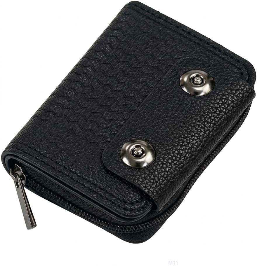 Men & Women Casual Black Genuine Leather RFID Card Holder-image-47