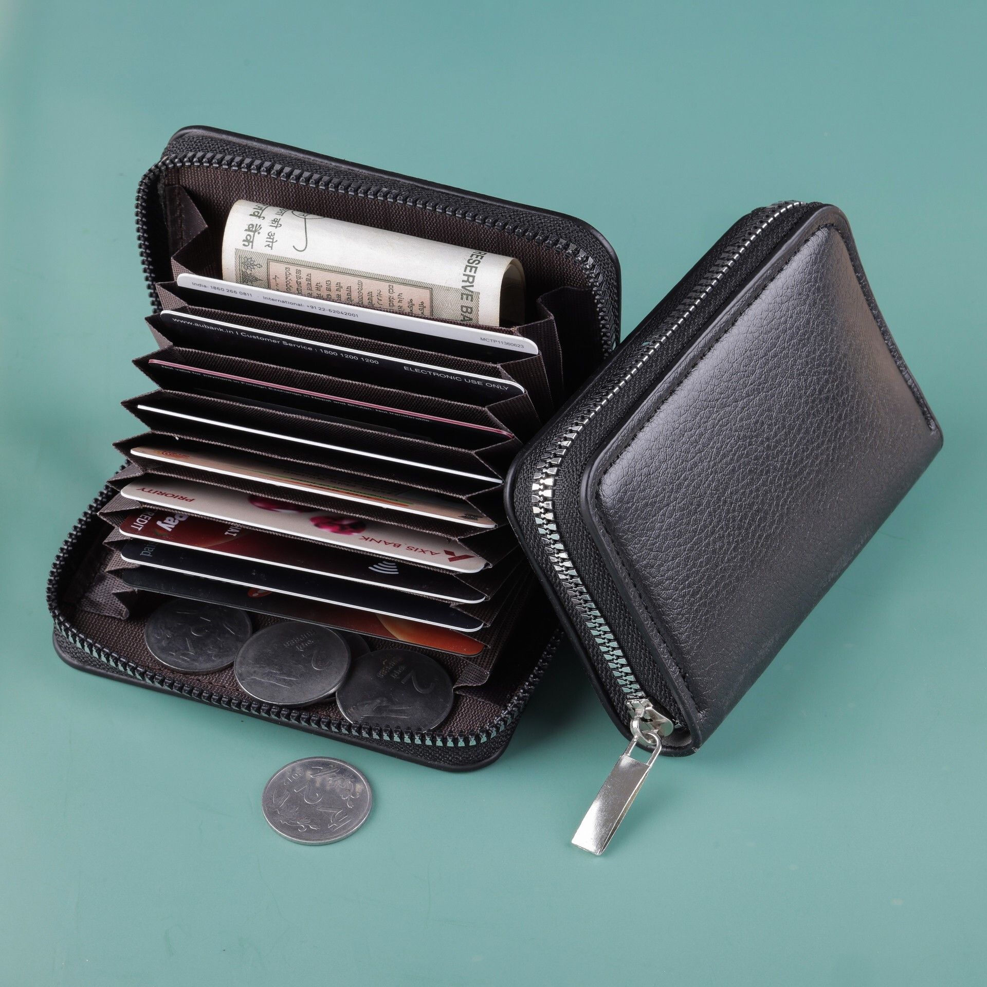 jenilcreation Men & Women Casual Black Genuine Leather RFID Wallet-picture-10