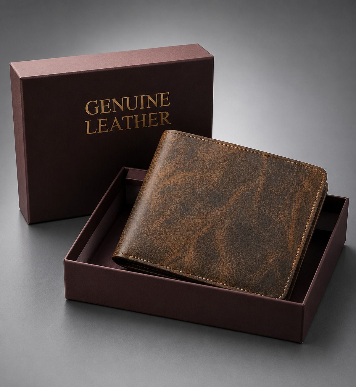 Men Casual Brown Artificial Leather RFID Wallet-image-23