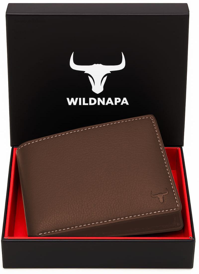 wild napa Men Brown Genuine Leather RFID Wallet-picture-18